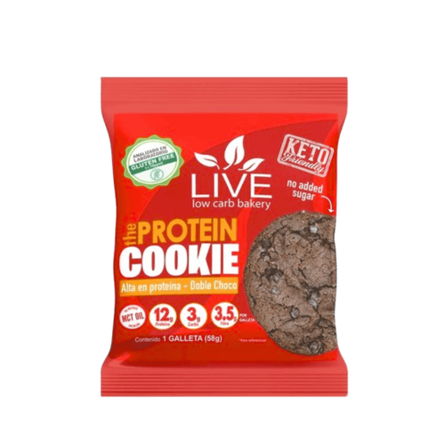 PROTEIN COOKIE DOBLE CHOCO KETO LIVE LOW CARB X 58GR
