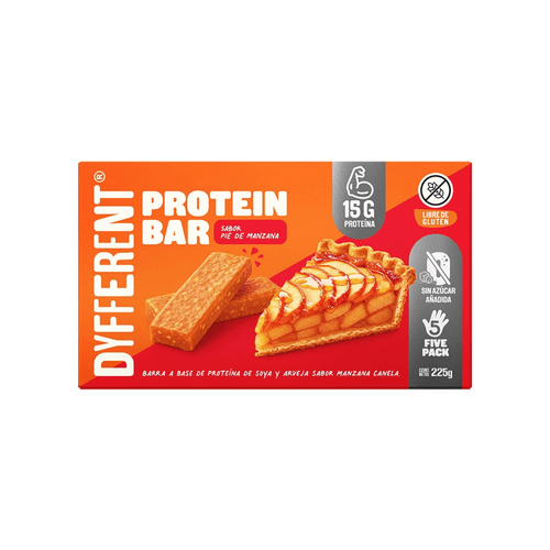 PROTEIN BAR PIE DE MANZANA DYFFERENT 225 G (CAJA X5UNID)