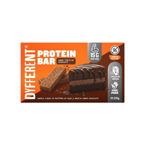 PROTEIN BAR TORTA DE CHOCOLATE DYFFERENT 225 G ( CAJA X 5UNID)
