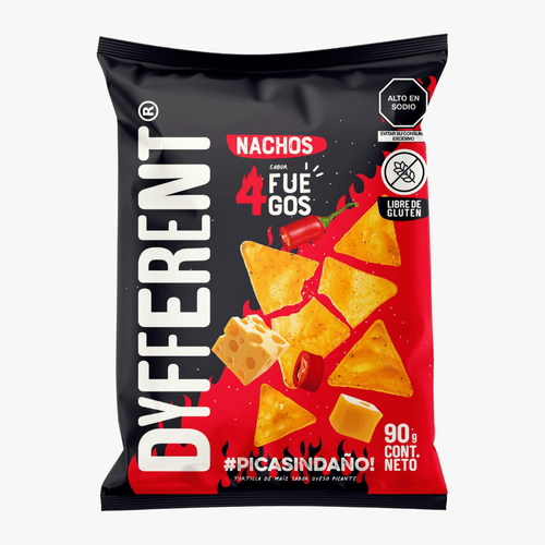 NACHOS 4 FUEGOS DYFFERENT 90 GR