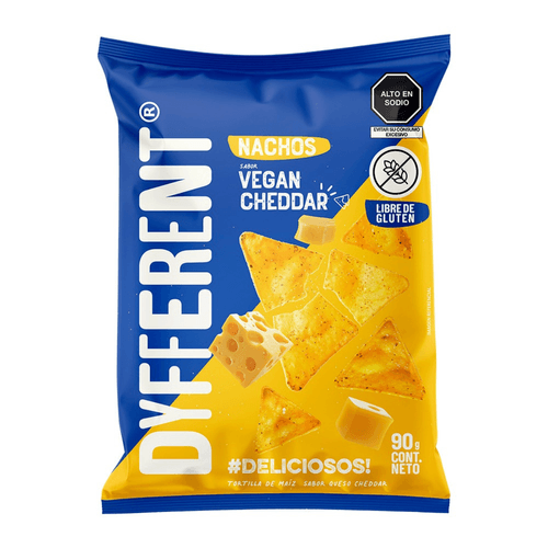 NACHOS VEGAN CHEDDAR DYFFERENT 90 GR