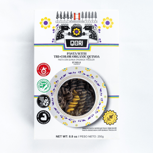 QORI PASTA FUSILLI TRICOLOR CON QUINUA ORGÁNICA 250 GR